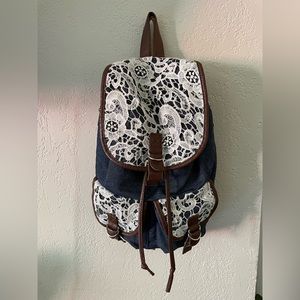 Denim/Lace Backpack